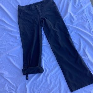 Patagonia lightweight black hiking pants, size 4.  Roll-up legs, pockets